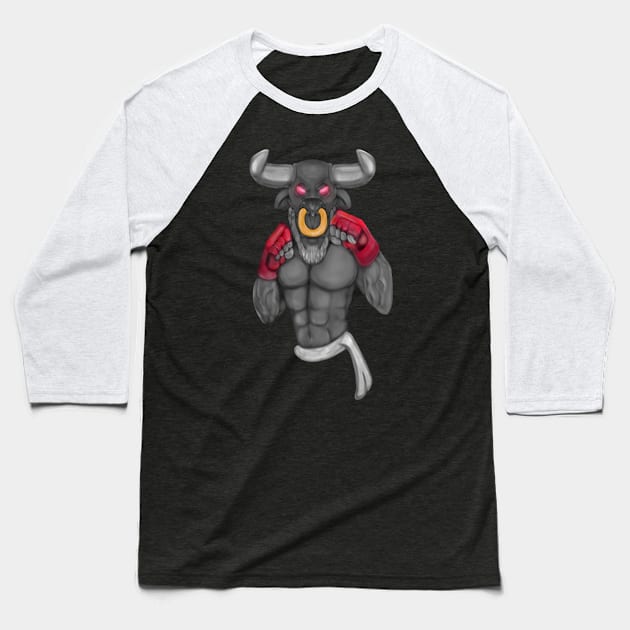 Minotaur Baseball T-Shirt by BIGNOS